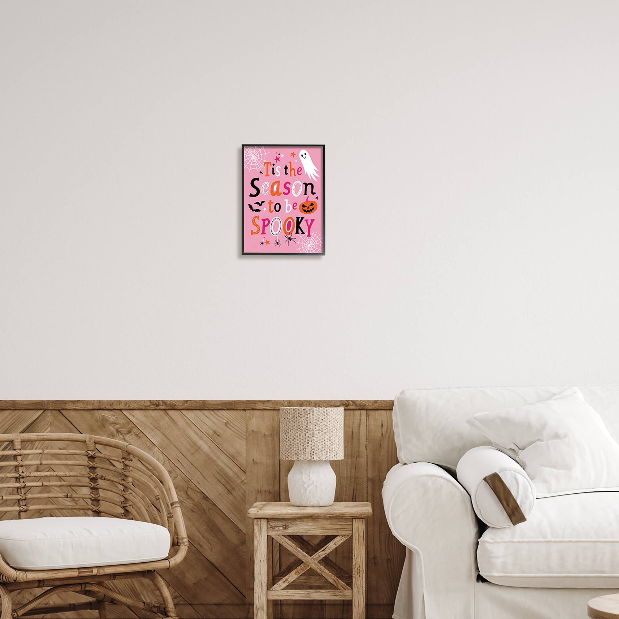 Stupell Industries Tis The Season To Be Spooky Ghost Phrase Framed Giclee Art